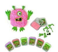 Lizzy 6 Pack Foam Putty Create Your Own Monster | Multicolour Assorted Design | Party Favours -Non-Sticky, Putty Toys Mess-Free, Stress Relief, for Kids Girls and Boys Christmas party bag fillers