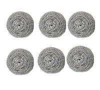 Lizzy 6 pcs Stainless Steel Scourers | Wire Pads Metal Sponge Stain Scrubber for Kitchen Dishes, Barbecues, Paint Removal, Pan Washing and Cleaning Sponges
