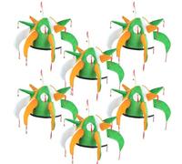 Lizzy 6 x Adult Irish Tricolour Jester Hat with Bells | St Patrick's Day Shamrock Accessories Irish Party Supplies Fancy Dress Costume Accessory Novelty Hat for Men and Women (6)