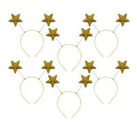 Lizzy 6 x Christmas Glitter Star Gold Head Bopper | Children Adult Fancy dress Costume Accessories Christmas Headband One Size Hair Accessory for Xmas Party Hats for Christmas Favours