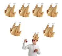 Lizzy 6 x Cooked Turkey Adult Hat | Funny Party Hat for Thanksgiving and Christmas Headwear Fancy Dress Costume Accessory for Men and Women