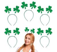 Lizzy 6 x Irish Sequin Shamrock Head Boppers Deely Boppers Clover Sequin Hairbands for St. Patrick's Day Novelty Irish Gifts Fancy Dress Headband Hair Accessories for Adults (6)
