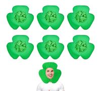 Lizzy 6 x Novelty Leaf Shamrock Head Costume Adult | St Patrick's Day Accessories Clover Leprechaun Shamrock Hat One Size Irish Hat Fancy Dress Costume Accessory for Men and Women (6)