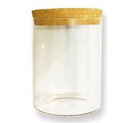 Lizzy 600ML Large Glass Canister With Cork Airtight Lid | Round Kitchen Storage Tea Sugar, Coffee, Oatmeal, Cookies & More (1)