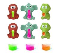 Lizzy 6pc Animal Slime Multicolour Assorted Design| Party Favours -Non-Sticky, Putty Toys Mess-Free, Stress Relief, Slime Kits for Girls and Boys-slime Christmas party bag fillers