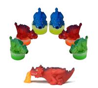 Lizzy 6pc Dinosaur Slime Multicolour Assorted Design| Party Favours -Non-Sticky, Putty Toys Mess-Free, Stress Relief, Slime Kits for Girls and Boys-slime Christmas party bag fillers