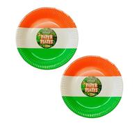 Lizzy 6Pcs St. Patrick's Day Tricolour Paper Plates 9 inch | Irish Party Tableware Decor Green Disposable Tableware for Saint Paddy's Day Theme Birthday Supplies Parties (2)