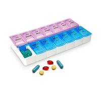 Lizzy 7-Day AM/PM Medical Pill Box Organiser | Weekly Pill Reminder with 14 Compartments | Colour-Coded Design for Medications, Vitamins & Supplements | Secure, Easy-Open Lids | Travel-Friendly (2)
