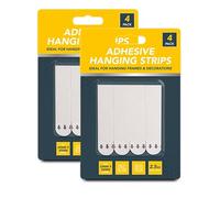 Lizzy 8 Pairs (16 Strips) Adhesive Hanging Strips | Damage-Free Picture Frame Hooks for Wall Décor, Mirrors, Decorations | Easy Install & Remove, No Nails or Tools Required | Max Load 2.5KG (8 Pack)