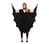 Lizzy Adult Gothic Vampire Wings Cape with Black Lace Bat Mask | Full Bat Cape Wing Halloween Fancy Dress Costume Accessory