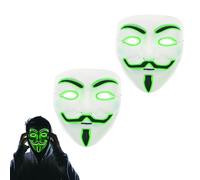 Lizzy Adult LED Hacker Mask - Anonymous Light Up Purge Mask for Halloween, Cosplay, Carnival, and Masquerade Parties | Scary Festival Costume Accessory with Glowing LED Lights for Adults (2, Green)