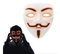 Lizzy Adult LED Hacker Mask - Anonymous Light Up Purge Mask for Halloween, Cosplay, Carnival, and Masquerade Parties | Scary Festival Costume Accessory with Glowing LED Lights for Adults (1, Orange)