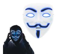 Lizzy Adult LED Hacker Mask - Anonymous Light Up Purge Mask for Halloween, Cosplay, Carnival, and Masquerade Parties | Scary Festival Costume Accessory with Glowing LED Lights for Adults (1, Blue)