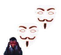 Lizzy Adult LED Hacker Mask - Anonymous Light Up Purge Mask for Halloween, Cosplay, Carnival, and Masquerade Parties | Scary Festival Costume Accessory with Glowing LED Lights for Adults (2, Red)