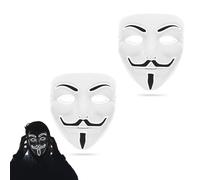 Lizzy Adult LED Hacker Mask - Anonymous Light Up Purge Mask for Halloween, Cosplay, Carnival, and Masquerade Parties | Scary Festival Costume Accessory with Glowing LED Lights for Adults (2, White)