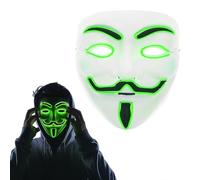 Lizzy Adult LED Hacker Mask - Anonymous Light Up Purge Mask for Halloween, Cosplay, Carnival, and Masquerade Parties | Scary Festival Costume Accessory with Glowing LED Lights for Adults (1, Green)