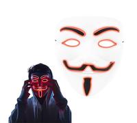 Lizzy Adult LED Hacker Mask - Anonymous Light Up Purge Mask for Halloween, Cosplay, Carnival, and Masquerade Parties | Scary Festival Costume Accessory with Glowing LED Lights for Adults (1, Red)
