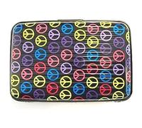 Lizzy Aluminium Credit Card Holder Security Wallet Business Case Protector Travel (Multi Colour Peace Sign)