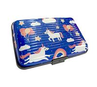 Lizzy® Aluminium Credit Card Wallet Holder - RFID Blocking Secure Bank Card Holder - Unisex (Unicorn Design 03)