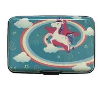 Lizzy® Aluminium Credit Card Wallet Holder - RFID Blocking Secure Bank Card Holder - Unisex (Unicorn Design 08)