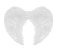 Lizzy | Angel Feather Wings Costume Accessory | White, One Size, Soft Feathers, Adjustable Straps | Lightweight, Comfortable, Reusable | Fancy Dress for Girls and Adults, Halloween, Cosplay
