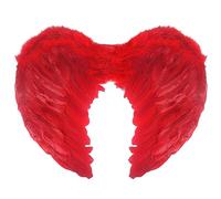 Lizzy Angel Feather Wings | Girls & Adult Fancy Dress Costume Accessory | White Feather Angel Wings for Halloween, Christmas, Carnival, Cosplay, Festivals, Hen Nights (Feathers Wing Red)