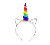 Lizzy ANIMAL EARS BOW TAIL SET Costume Accessory Fancy Dress Party Kids Adults Headband (Metal Rainbow Unicorn Headband - GOLD)