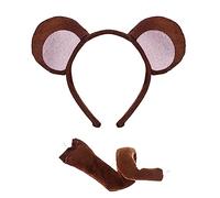 Lizzy | Animal Ears Headband | Monkey Set, Polyester | Soft, Comfortable, Flexible Fit | Fun Fancy Dress, Suitable for World Book Day, Party, Cosplay, Reusable Accessory