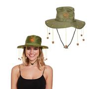 Lizzy | Australian Cork Hat for Adults | One Size, 10 Hanging Corks, Brown | Classic Outback Style, Lightweight, Comfortable Fit | Suitable for Australia Day, Fancy Dress Party