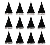 Lizzy Bah Humbug Novelty Black Santa Clause Unisex Hat Christmas Xmas Fancy dress Costume Accessory Office Festive Party Costume (Pack of 12)