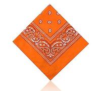 Lizzy | Bandana Multipack | 100% Cotton, Orange, 55x55cm | Paisley Print, Breathable, Unisex, Versatile Use | Headwear, Neckwear, Cycling, Fancy Dress Accessory