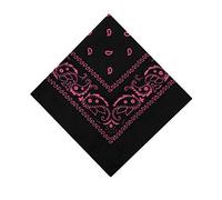 Lizzy | Bandana | One Size, Black & Pink, 100% Cotton | Paisley Print, Soft & Breathable, Unisex Fit | Versatile Headwear for Outdoor, Sports, Festivals, Fashion Accessory