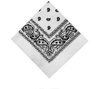 Lizzy | Bandana | One Size, White, 100% Cotton | Soft, Breathable, Lightweight, Versatile Uses | Unisex Headwear, Fashion Accessory for Cycling, Festivals, Travel