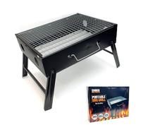 Lizzy BBQ Barbecue Grill | 35x27x17cm Portable Folding Legs Charcoal Barbecue Desk Tabletop Outdoor Stainless Steel Smoker BBQ for Camping Garden Terrace Outdoor Cooking Fun