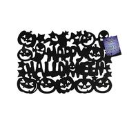 Lizzy Black Felt Laser Cut Placemat 45x30cm | Happy Halloween Table Decor Cute Pumpkin Web Table Mats Black Party Decoration (1)