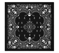 Lizzy Black Small Skull Design Multifunctional Bandana's Headwear Neckwear Neckerchief Cycling Cowboy Scarf Head Neck Gaiter - Mens Womens Multipack Assorted Men Hair Pirate Bandana