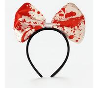 Lizzy Bloody Bow Headband | Halloween Head Hair Hat Headboppers Adult kids Mens Womens Fancy Dress Devil Angel Costume Accessory Cosplay Dark Night Party (Pack of 01)