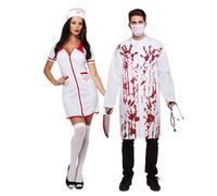 Lizzy Bloody Doctor + Nurse Costume | Coat Mask Accessory Couple Onesize Mens Ladies fancy dress halloween cosplay night party