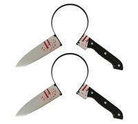 Lizzy Bloody Knife Headband Headband | Halloween Head Hair Hat Headboppers Adult kids Mens Womens Fancy Dress Devil Angel Costume Accessory Cosplay Dark Night Party (Pack of 02)