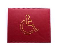 Lizzy Blue Badge Holder PU Leather Disabled Parking Badge Wallet Protector with Timer Display Clear Window Parking Permit Holder Case Car Dashboard Wallet (Maroon)
