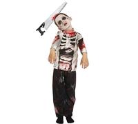 Lizzy Boys Zombie Costume Kids Scary Halloween Fancy Dress Party Outfit Skeleton | Boy Costumes with Headband | Children's (Zombie Costume with Saw Headband, Small / 4-6 Years)