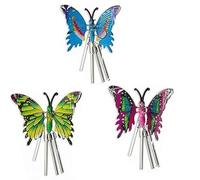 Lizzy Butterfly Wind Chime Garden Hanging Ornament Outdoor Decorative Windchime for Balcony Window Patio Colourful Butterfly Decor Gift for Home Garden Decoration UK - Pink