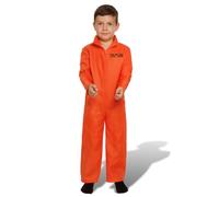 Lizzy Children’s Orange Prisoner Jumpsuit Kids Boiler Suit Convict Prison Inmate Fancy Dress halloween World Bookday Costume Outfit (Costume Only) (Large (10-12 Years))