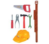 Lizzy Children’s Toy Tool Belt and Hat Set (7pcs) | Kids Construction Worker Fancy Dress Kit | Includes Tool Belt, Safety Hat & 5 Pretend Tools | Role Play Gift for Toddlers & Young Builders