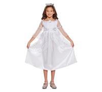 Lizzy Children's Angel Costume (Large / 10-12 Years) | Child Girl Fancy Dress dress Costume and halo headpiece Xmas Hair Accessories for parties and Christmas nativity plays