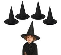 Lizzy Children's Black Witch Hat | Classic Pointed Wizard Hat for Kids | Unisex Witch Costume Accessory for Halloween Dress Up, Fancy Dress Parties, Carnival & Cosplay (4)