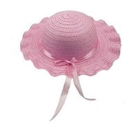 Lizzy Children's Easter Bonnet Straw Hat Boys Girls Art Craft Parades Decor Chicks Egg (Pink)