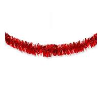 Lizzy Christmas 2M Tinsel Garland | Xmas Chunky 6PLY Thick Tinsel Garland | Metallic Tinsel Garland For Xmas Tree Home Decor New Year Wedding Holiday Party Supplies (Red, 4)