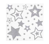 Lizzy Christmas Gel Window Stickers Reusable Festive Window Clings with Snowman, Santa,Elf,Snowflakes &Xmas Icons Removable Adhesive Decorations for Windows,Glass & Mirrors (Christmas Glittered Star)