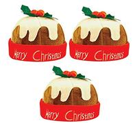Lizzy® Christmas Headband Head Bopper Sets for Groups | One Size for Kids& Adult | Christmas Hair Accessory for Fancy Dress & Parties (Pudding Hat -Pack Of 3)